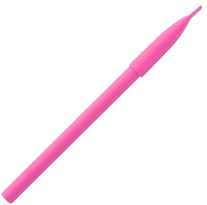 Ручка картонная KRAFT с колпачком, розовая фото 2