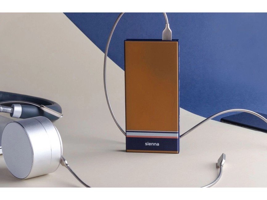 Внешний аккумулятор Rombica NEO ARIA Sienna, 10000мАч, Soft-touch, PD, QCharge, Type-C, охра/синий фото 7