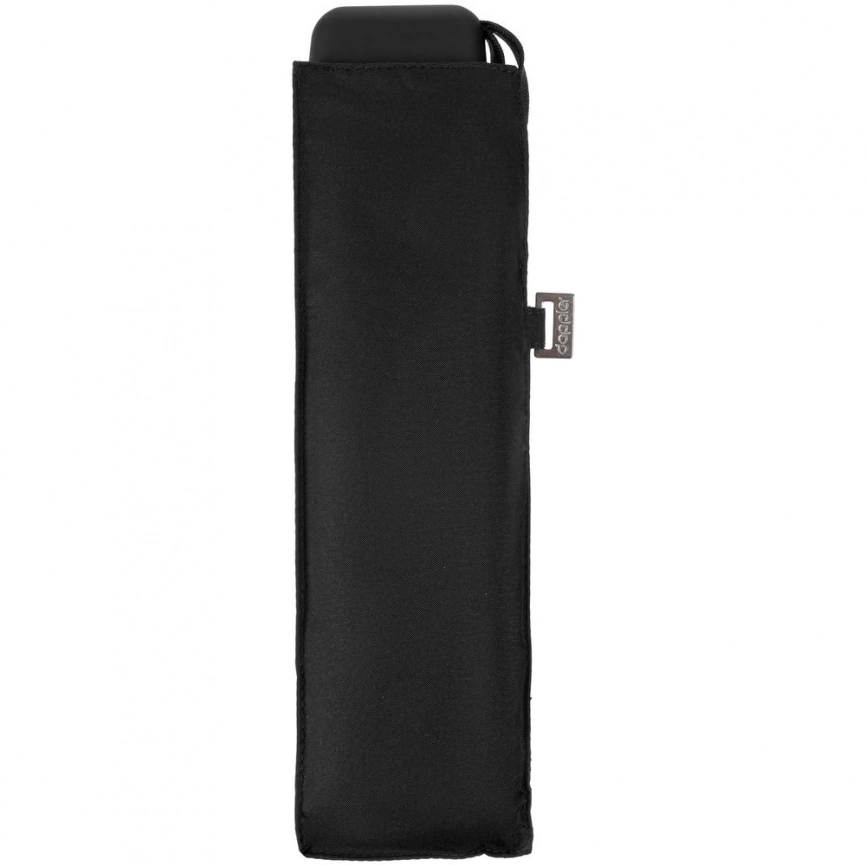 Зонт складной Carbonsteel Slim, черный фото 5