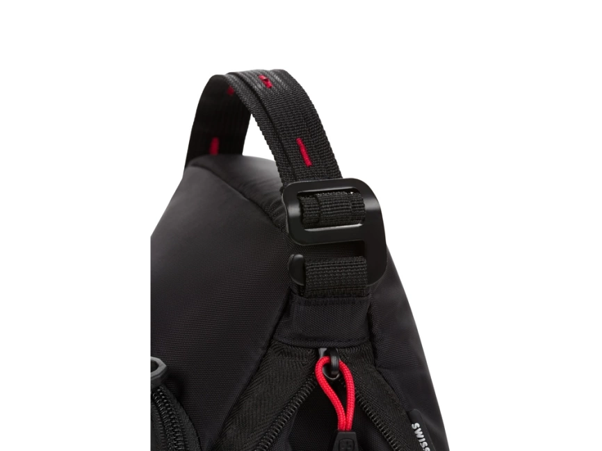 Термосумка для ланча SWISSGEAR, прорезиненный полиэстер 600D, черный/красный, 18x12x28 см, 4 л фото 8