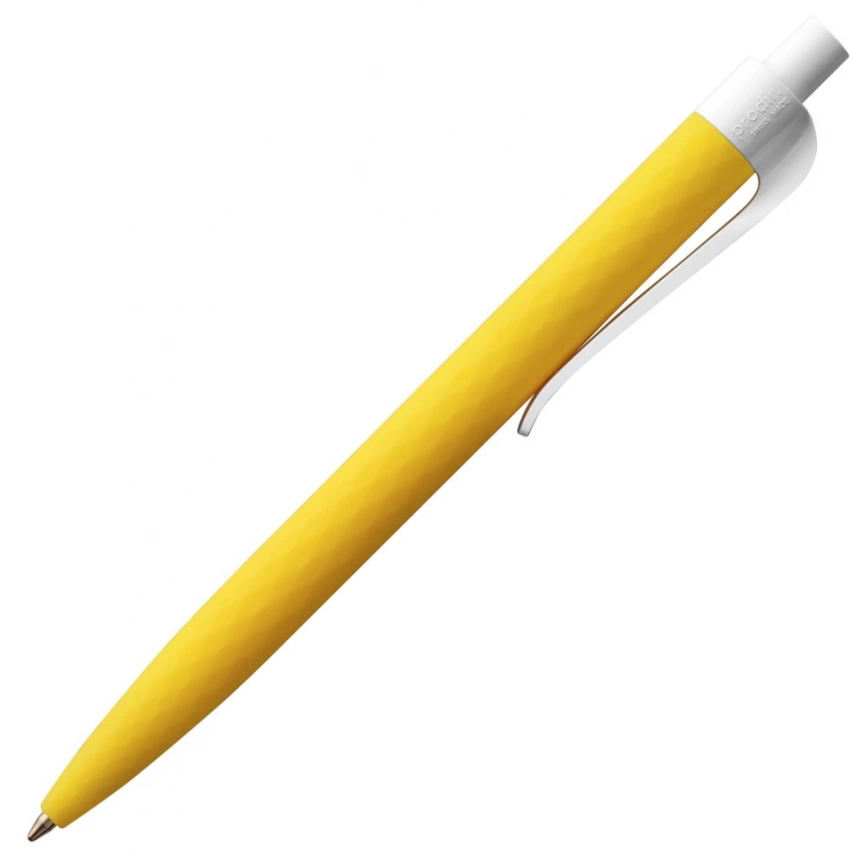 Ручка шариковая Prodir QS01 PMP-P, желтая с белым фото 3