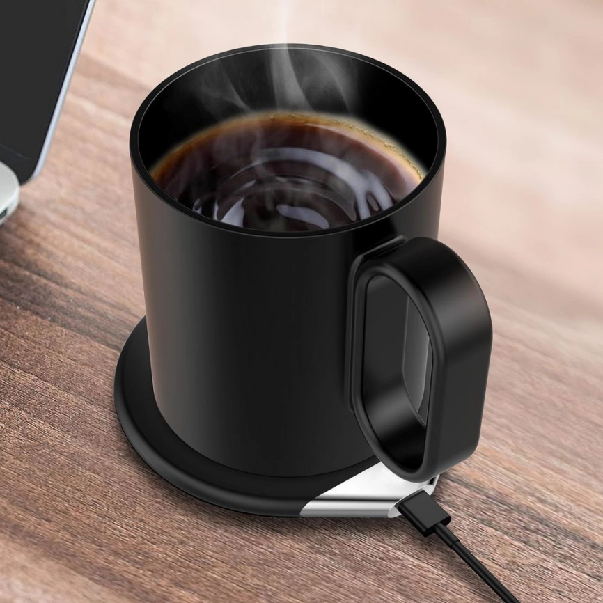 Кружка с подогревом и беспроводной зарядкой dualBase, черная фото 10