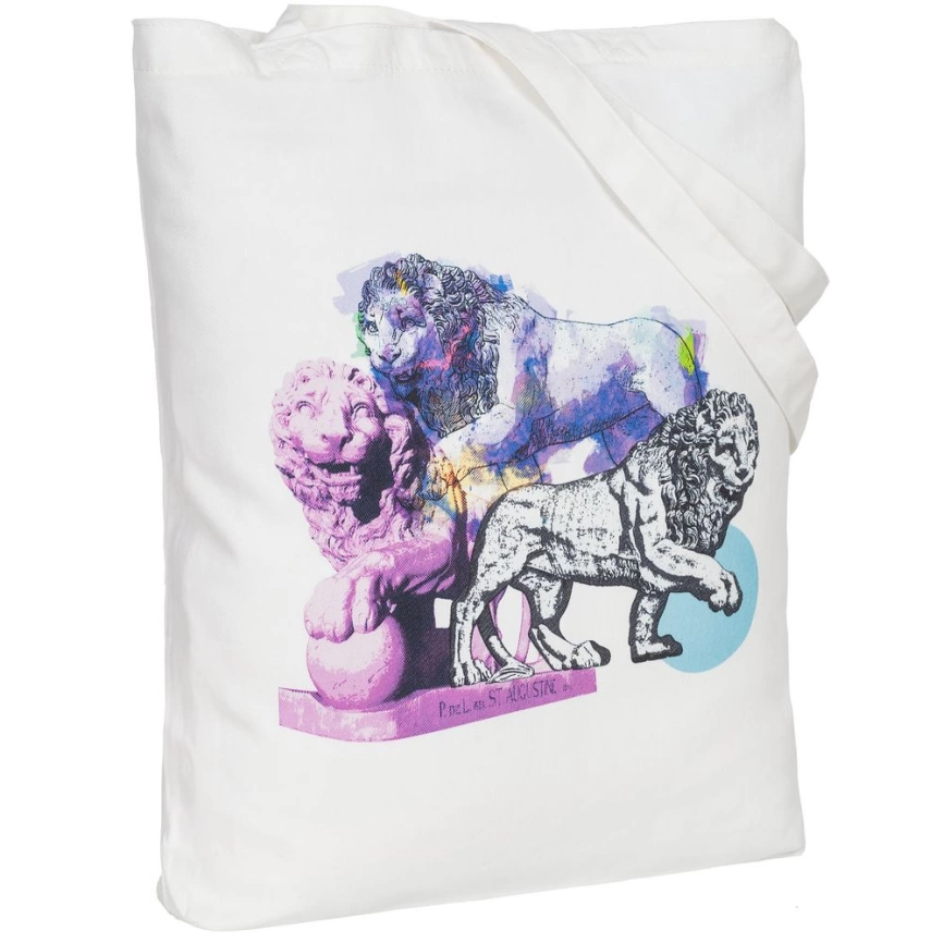 Холщовая сумка LionMe, белая фото 2