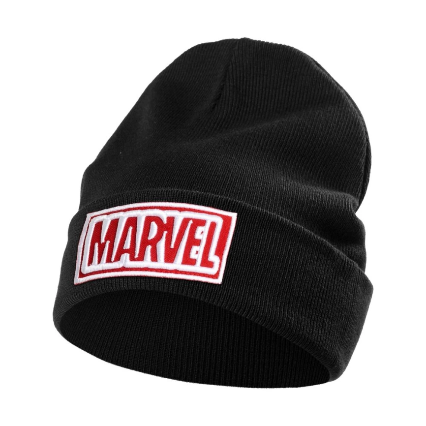 Шапка с вышивкой Marvel, черная фото 1