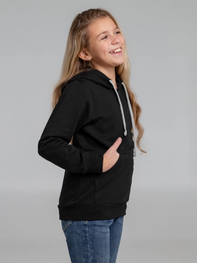 Толстовка с капюшоном детская Kirenga Kids, черная, 8 лет фото 12