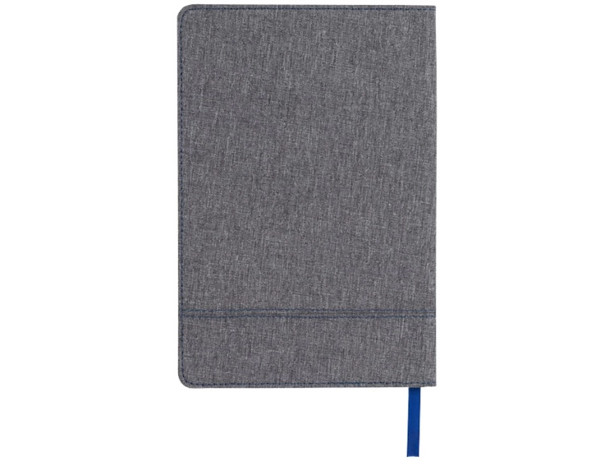 Блокнот А5 с кожаной вставкой, серый/синий фото 2