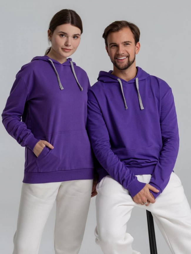 Толстовка с капюшоном Unit Kirenga фиолетовая, размер L фото 18