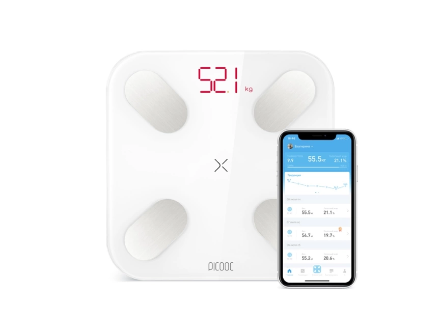 Умные диагностические весы Picooc Mini White (6924917717124), белый фото 1