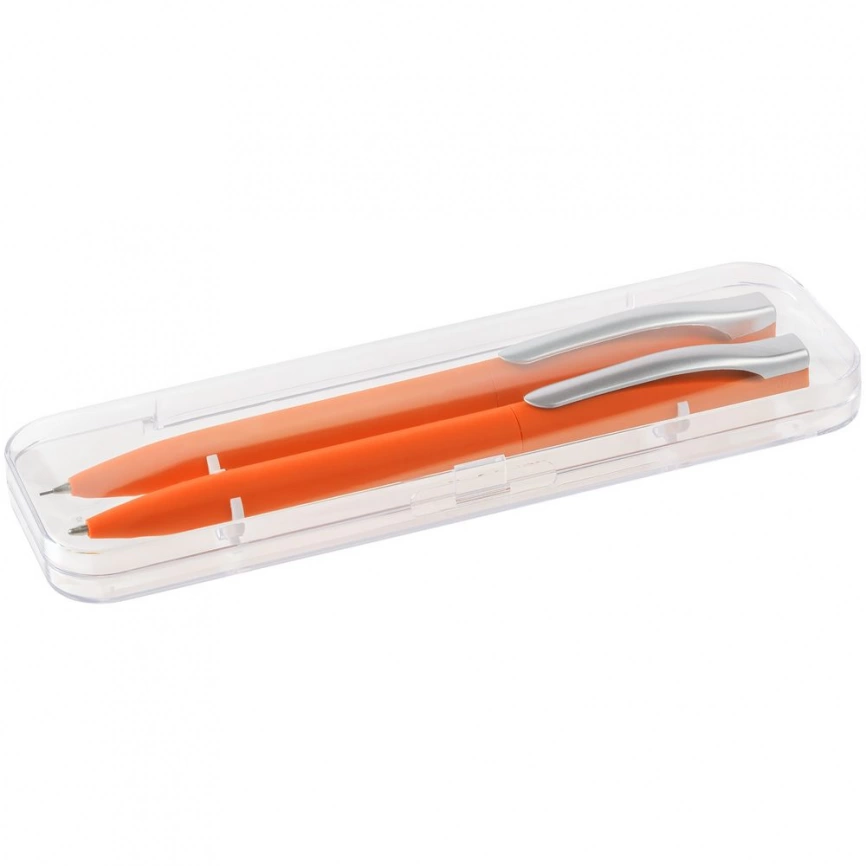 Набор Pin Soft Touch: ручка и карандаш, оранжевый фото 3