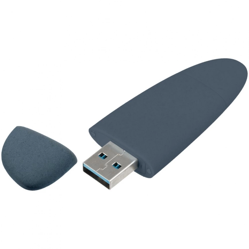 Флешка Pebble Type-C, USB 3.0, серо-синяя, 32 Гб фото 2