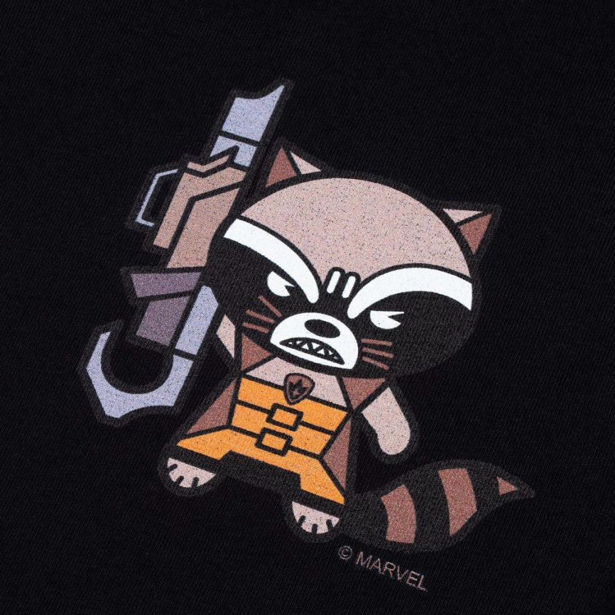 Футболка детская Kawaii Rocket Raccoon, черная, на рост 106-116 см (6 лет) фото 6
