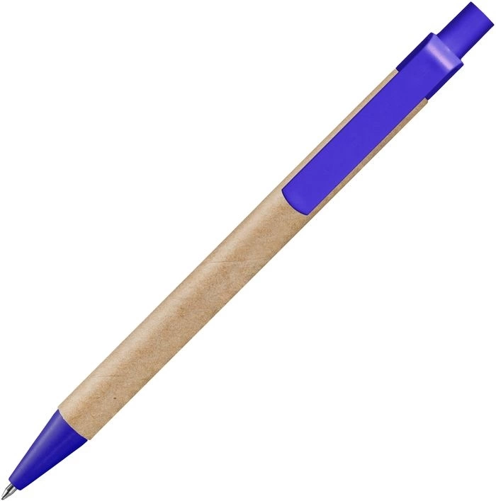 Ручка картонная VIVA NEW, неокрашенная с синими деталями фото 2