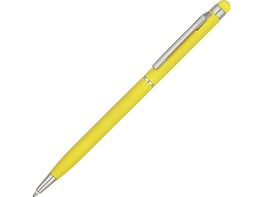 Ручка-стилус шариковая Jucy Soft с покрытием soft touch, желтый фото 1