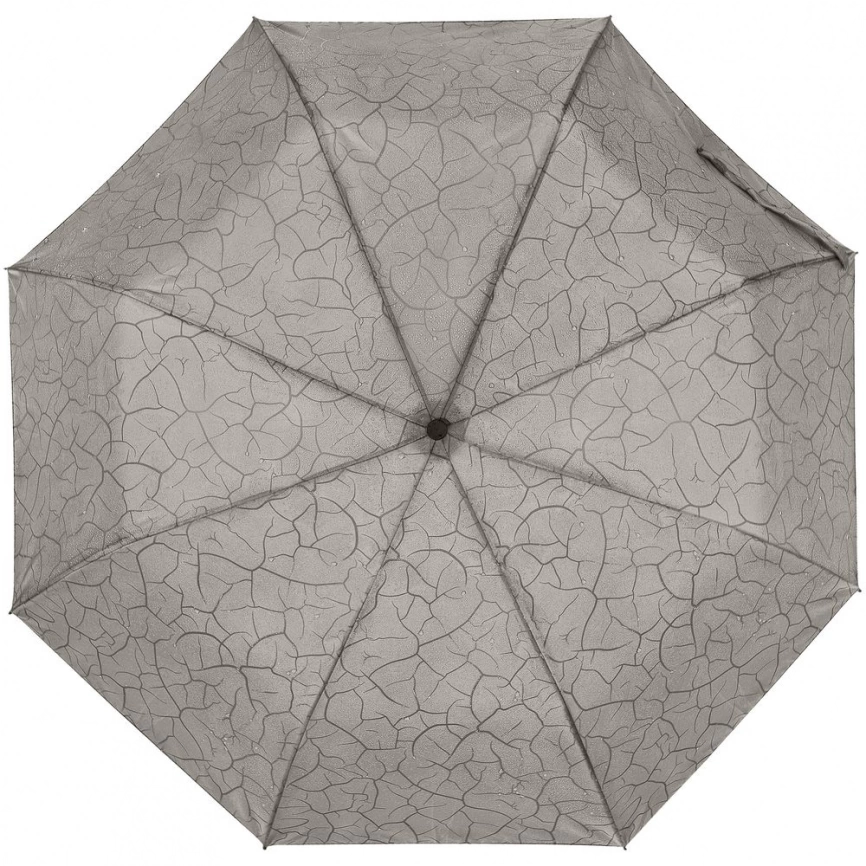 Складной зонт Tracery с проявляющимся рисунком, серый фото 7