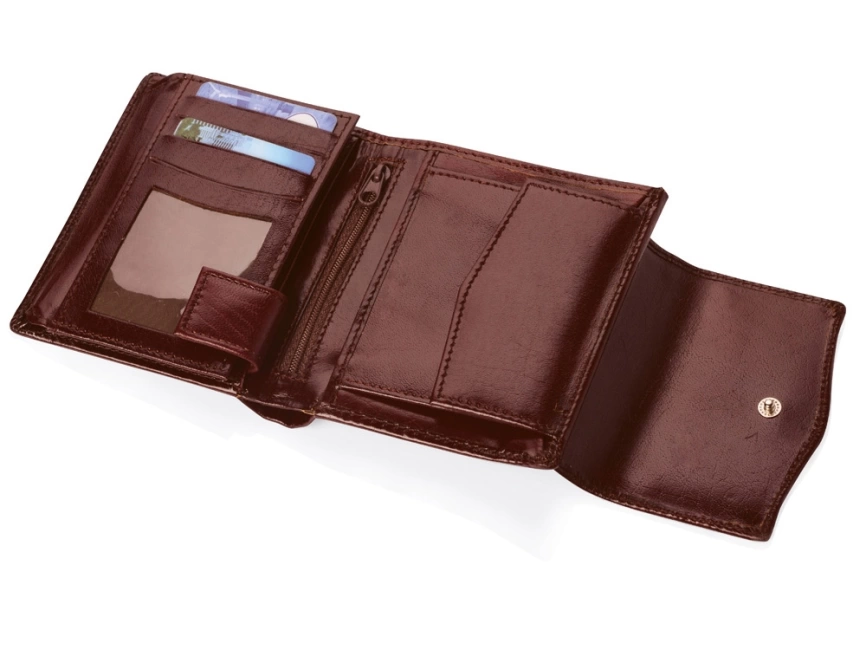 Портмоне с отделениями для кредитных карт и монет, коричневый фото 2