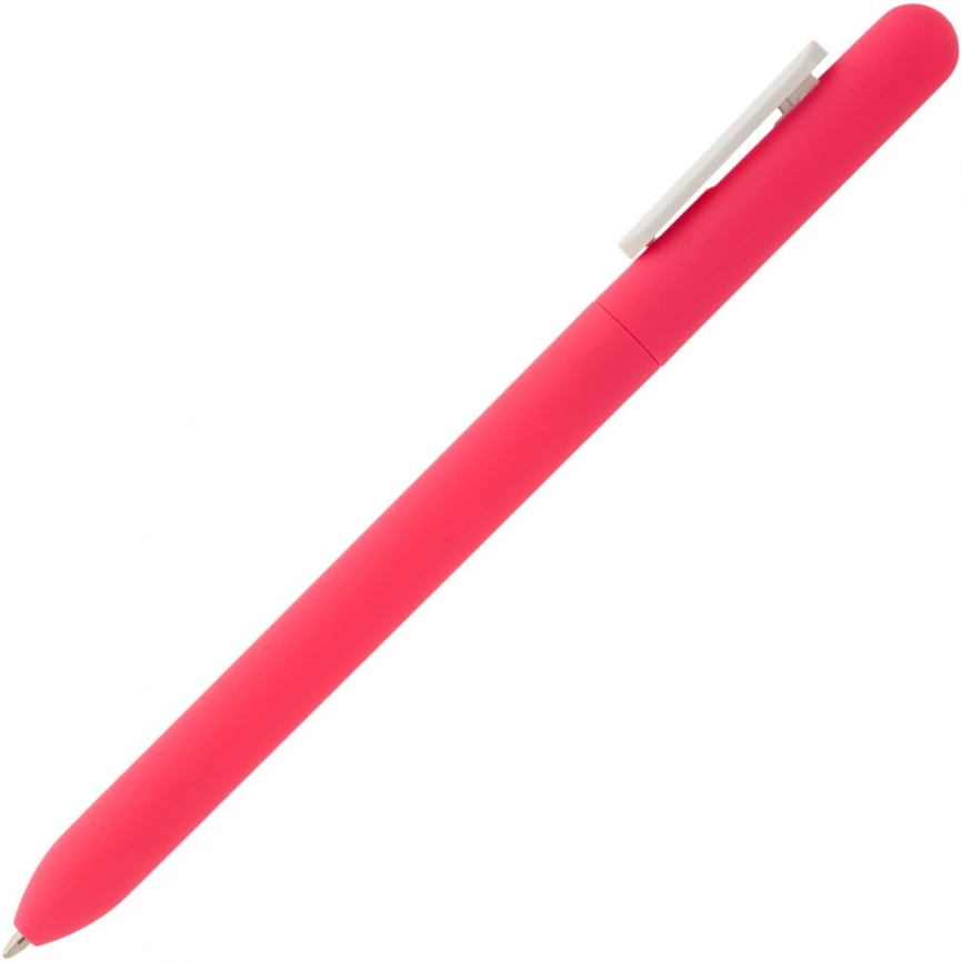 Ручка шариковая Swiper Soft Touch, розовая с белым фото 3