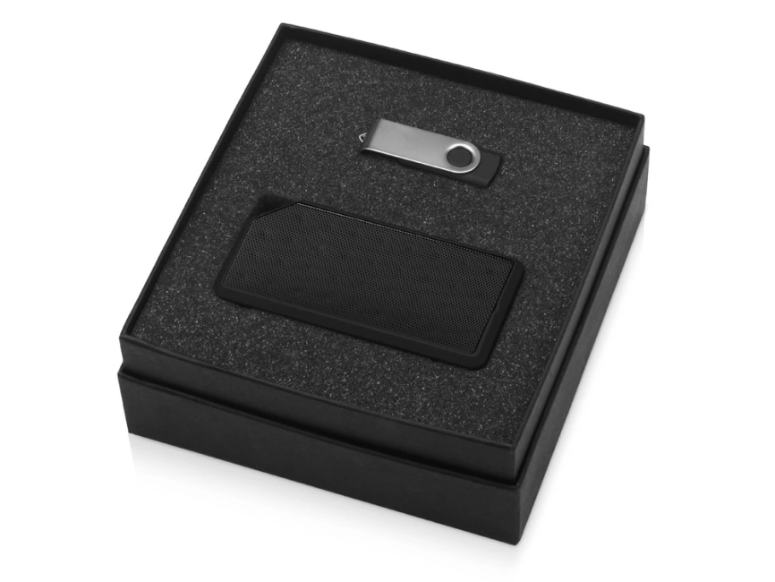 Подарочный набор Move-it с флешкой и портативной колонкой, черный фото 2