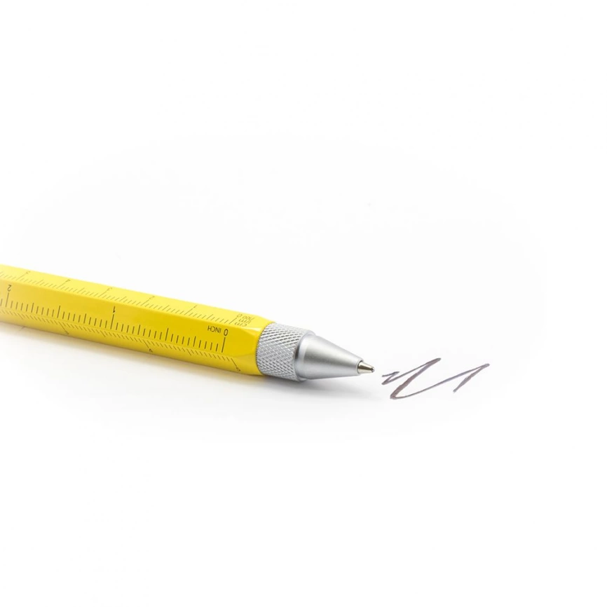 Ручка шариковая Construction, мультиинструмент, желтая фото 2