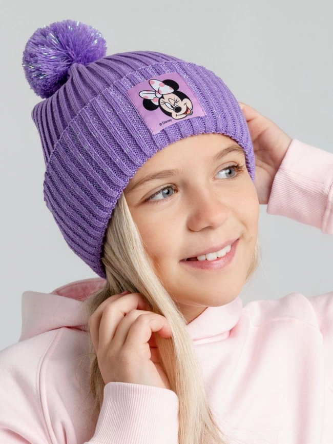 Шапка детская Minnie Mouse, сиреневая фото 3