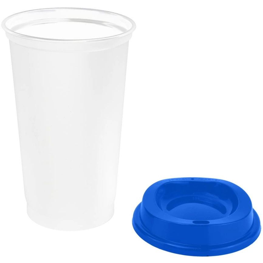 Стакан с крышкой Color Cap White, белый с синим фото 2