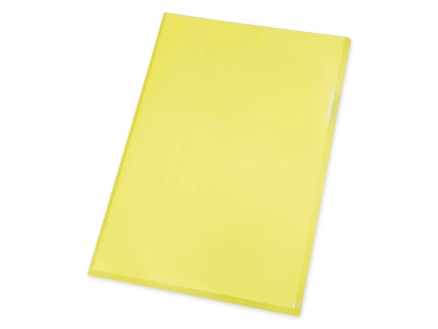 Папка- уголок, для формата А4, плотность 180 мкм, желтый матовый фото 2