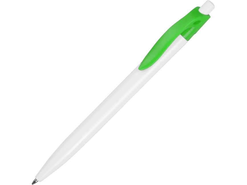 Ручка шариковая Какаду, белая с зеленое яблоко фото 1