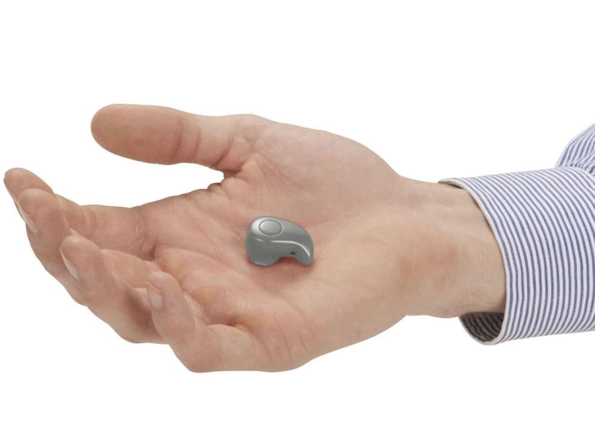 Простой беспроводной наушник с микрофоном, серый фото 4