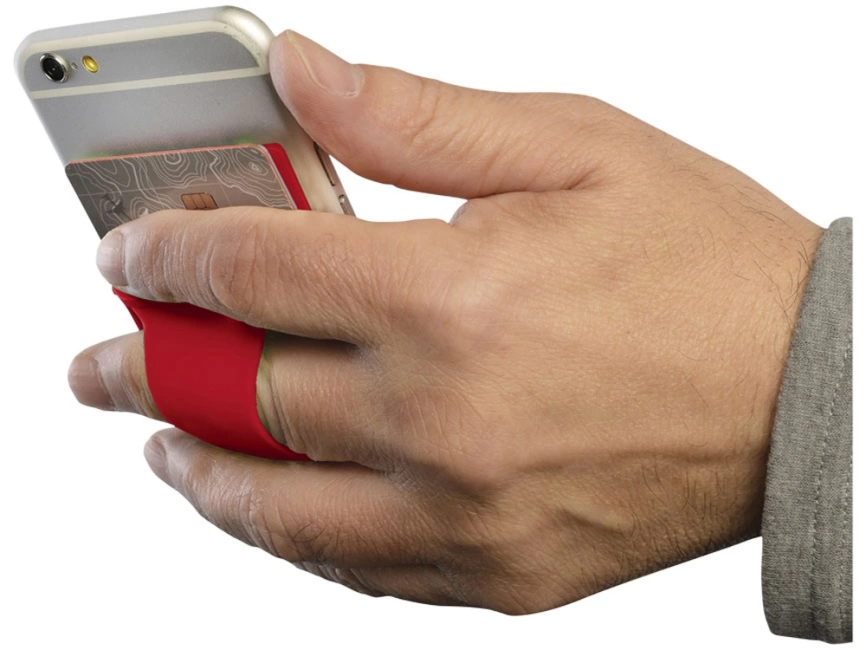 Картхолдер для телефона с отверстием для пальца, красный фото 5