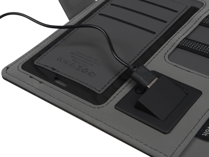 Органайзер с беспроводной зарядкой 5000 mAh Powernote, светло-серый фото 7