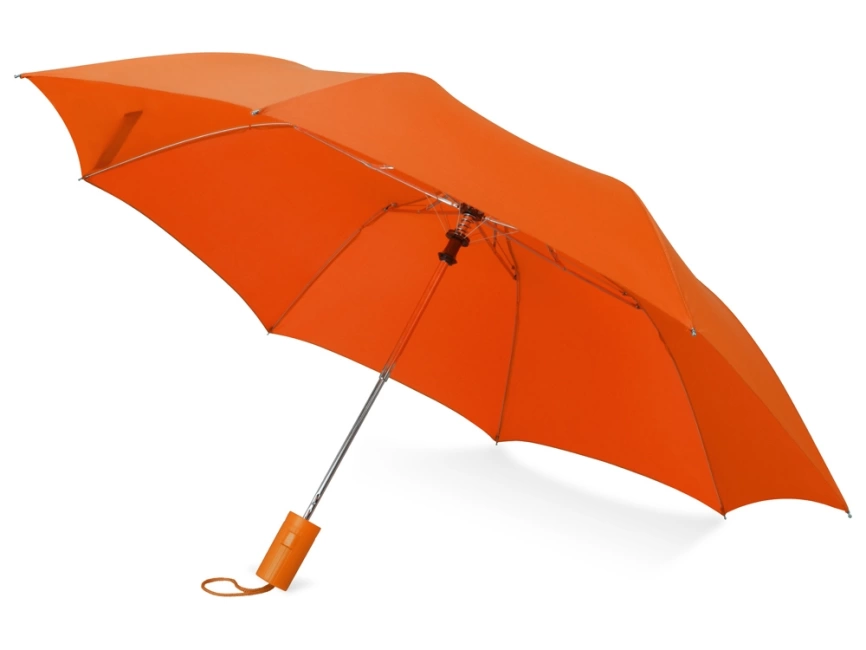 Зонт складной Tulsa, полуавтоматический, 2 сложения, с чехлом, оранжевый фото 1