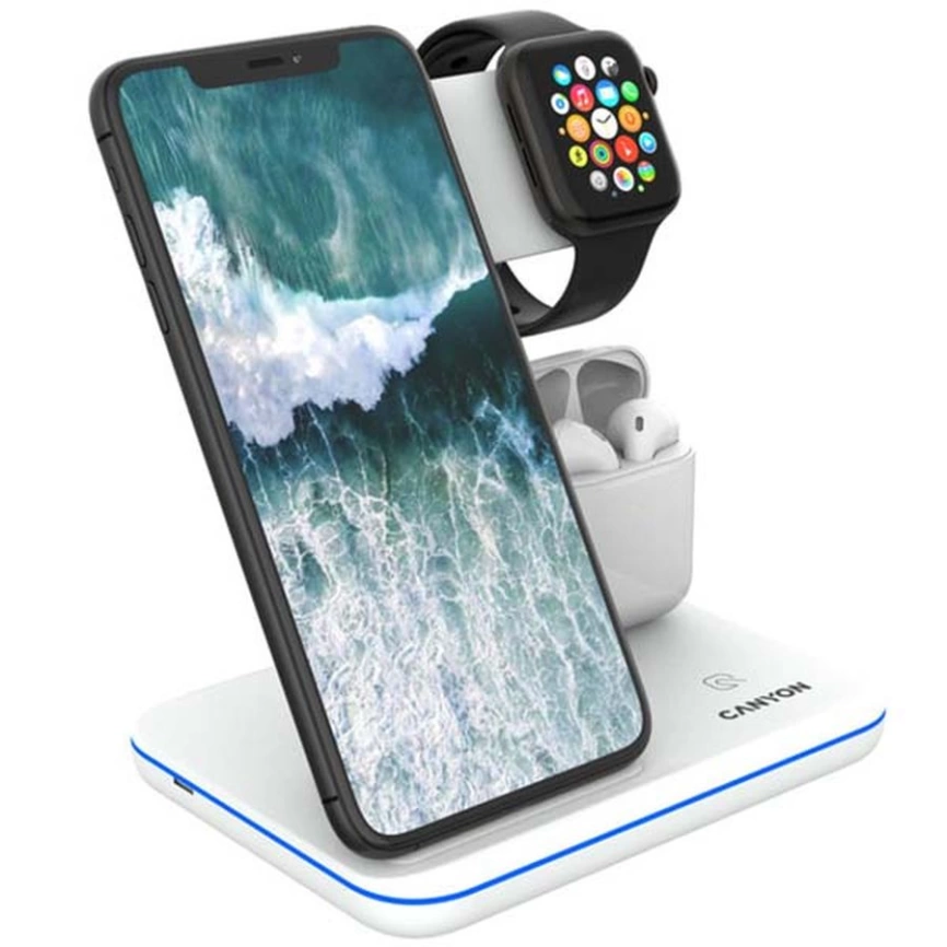 Беспроводная зарядная станция Canyon 302, белая фото 3