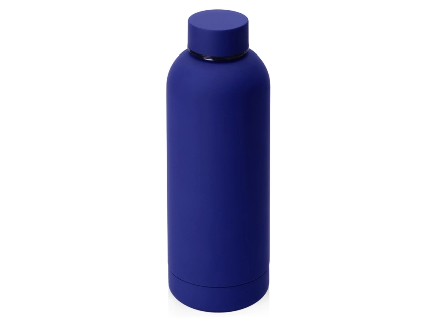 Вакуумная термобутылка Cask Waterline, soft touch, 500 мл, синий фото 1
