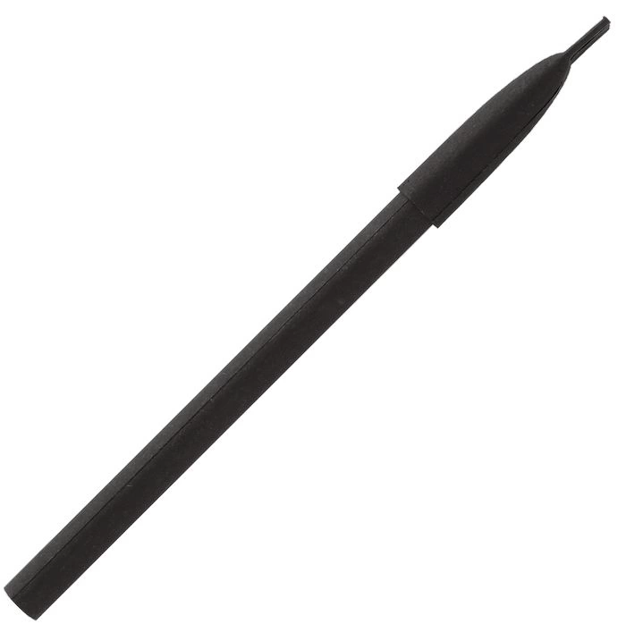 Ручка картонная KRAFT с колпачком, чёрная фото 2