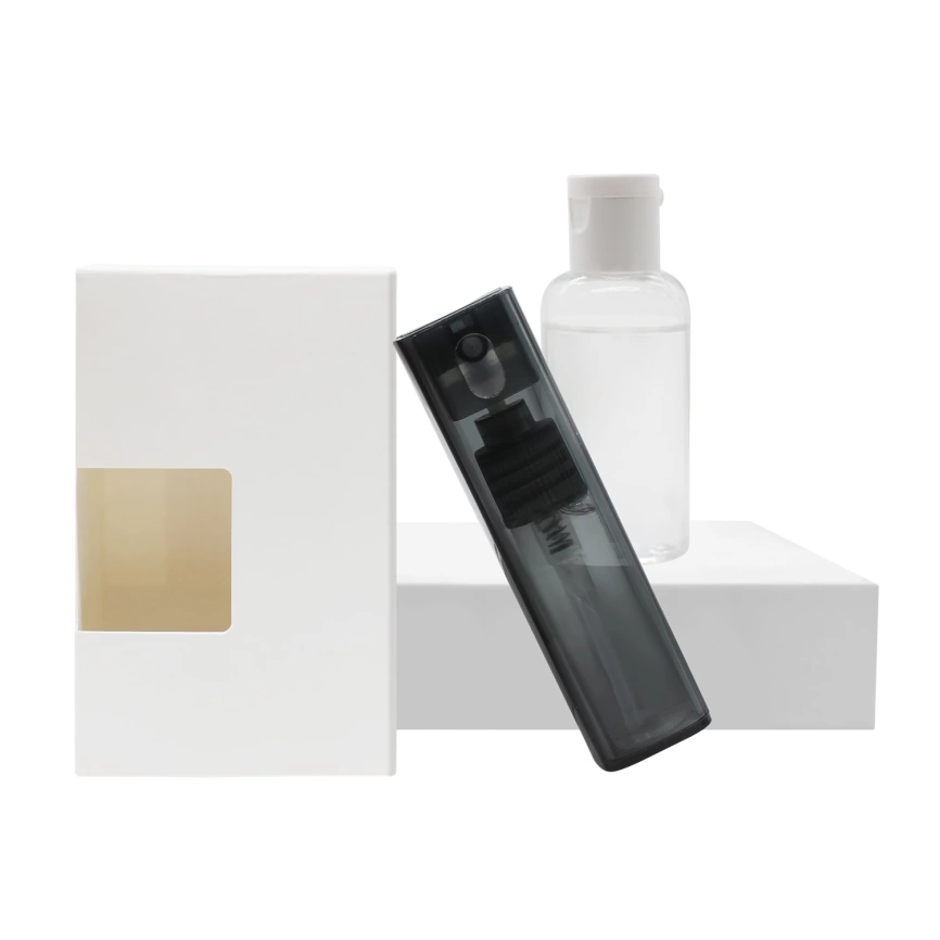 Набор антисептиков для рук REFILLABLE Black, 60 мл  (белый) фото 1