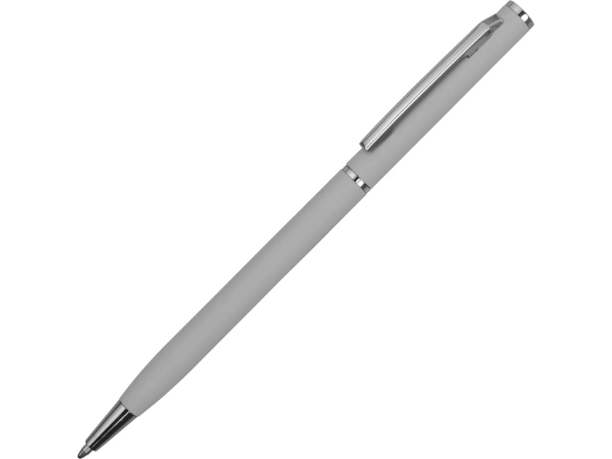 Ручка металлическая шариковая Атриум с покрытием софт-тач, средний серый фото 1