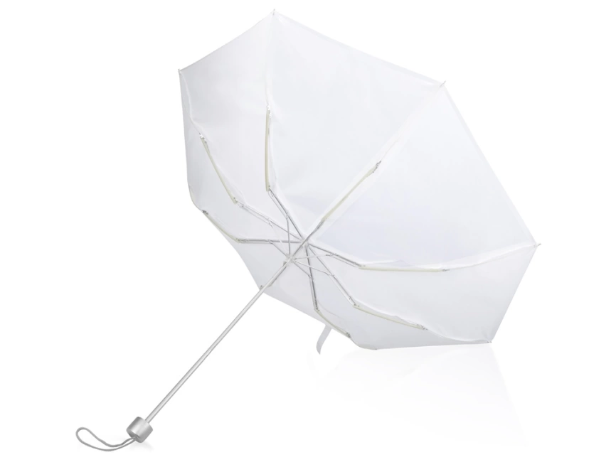 Зонт складной Tempe, механический, 3 сложения, с чехлом, белый фото 3