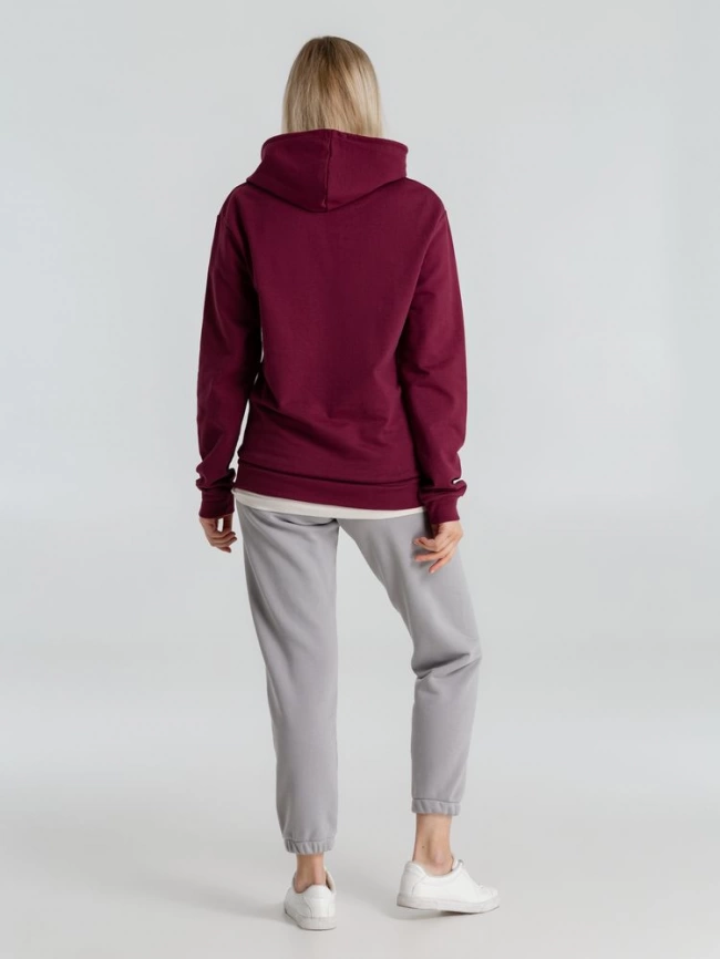 Толстовка с капюшоном унисекс Hoodie, бордовая, размер M фото 15