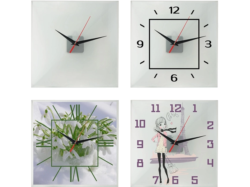 Часы настенные квадратные из стекла 28х28 см Nile фото 1