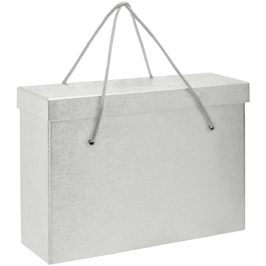 Коробка с веревочными ручками Wrap In, серебристая фото 1