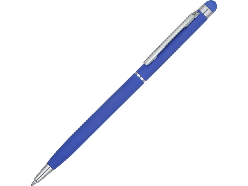 Ручка-стилус шариковая Jucy Soft с покрытием soft touch, синий фото 1