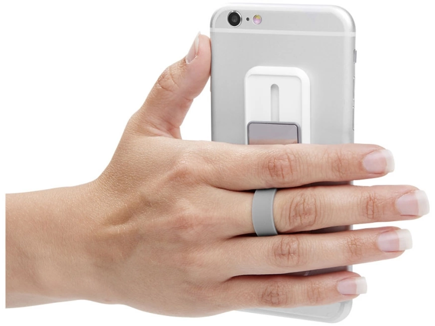 Держатель и подставка для телефона, серебристый фото 3