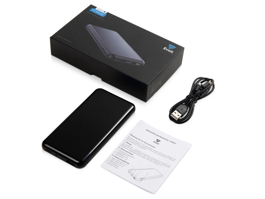 Внешний аккумулятор Forge, Evolt, металл, 10000mah, черный фото 7