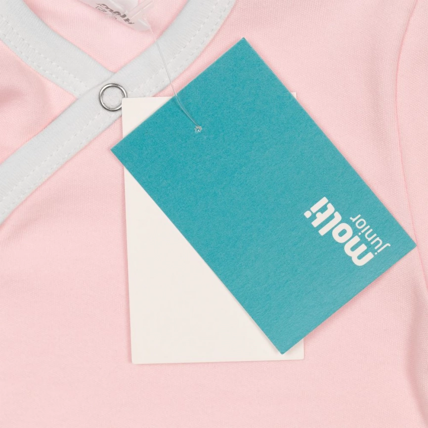 Боди детское Baby Prime, розовое с молочно-белым, размер 80 см фото 3