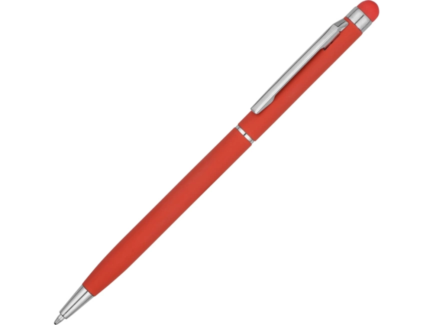 Ручка-стилус шариковая Jucy Soft с покрытием soft touch, красный фото 1