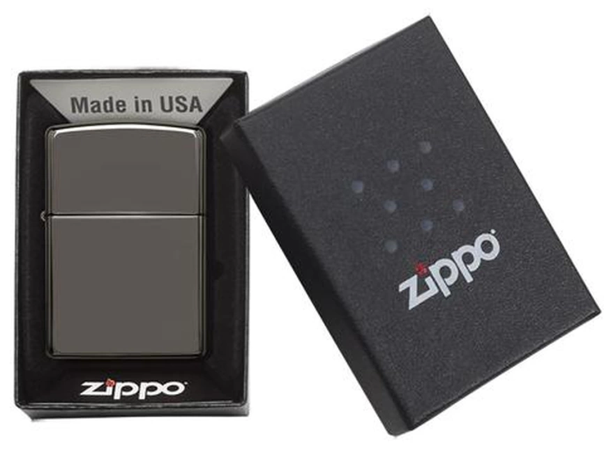 Зажигалка ZIPPO Classic с покрытием Black Ice®, латунь/сталь, чёрная, глянцевая, 38x13x57 мм фото 6