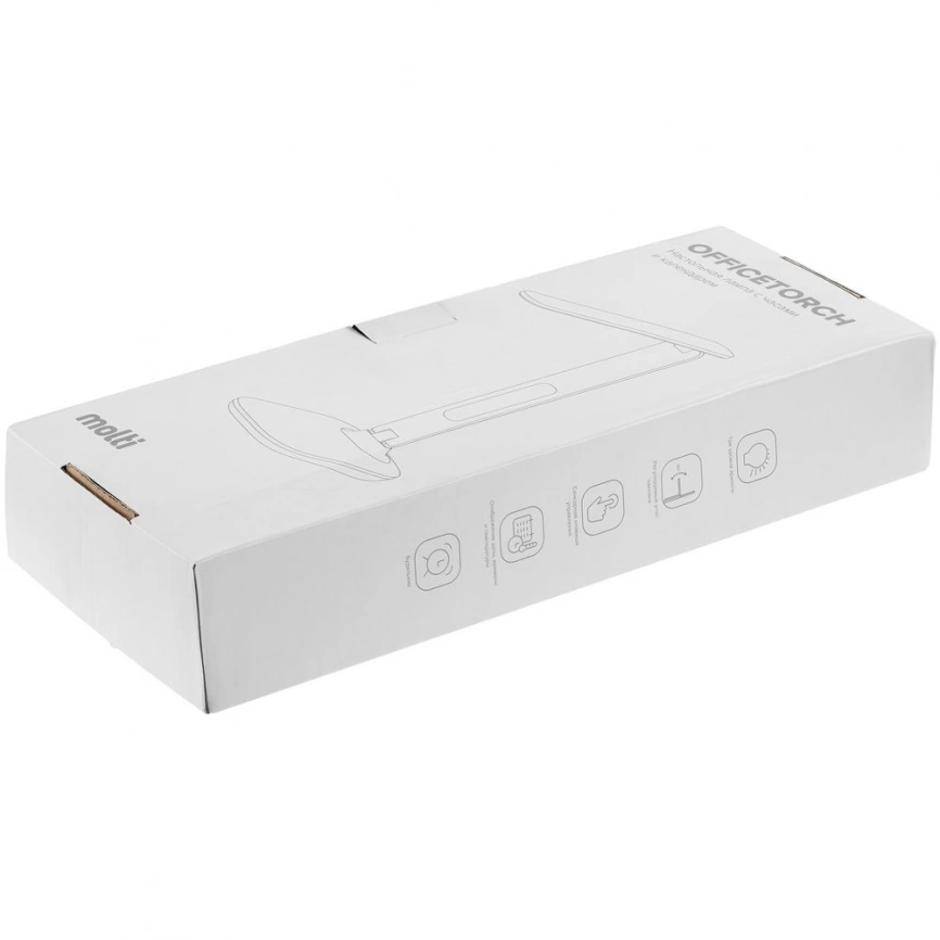 Настольная лампа с часами и календарем Office Torch, белая фото 11