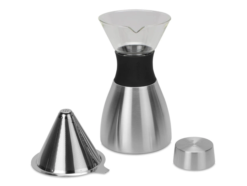 Кофеварка POUR OVER, 1000 мл, серебристый/черный фото 2