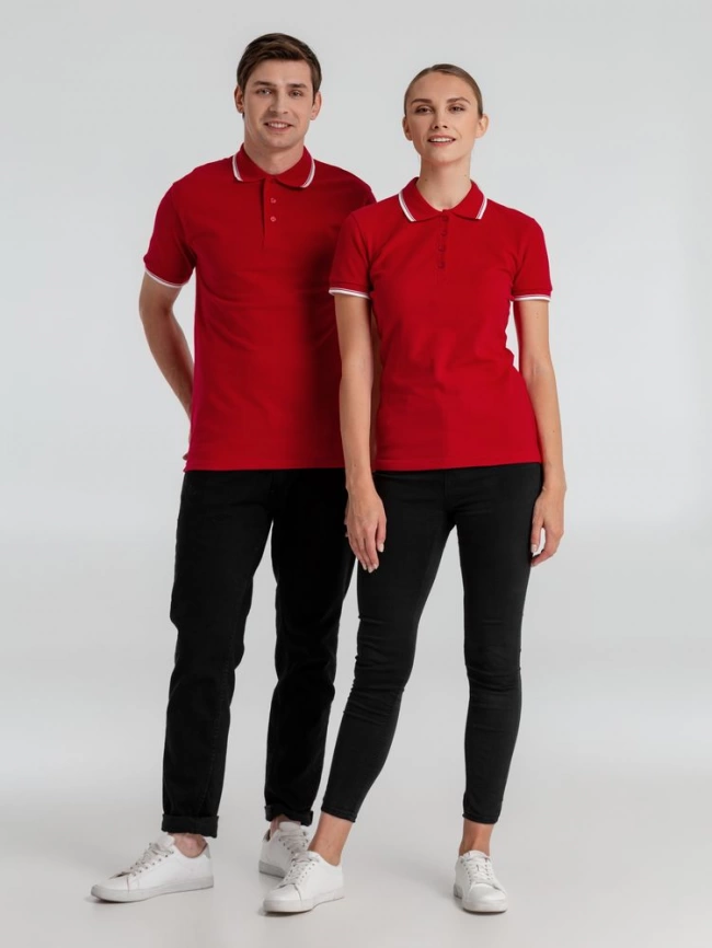 Рубашка поло женская Practice women 270 красная с белым, размер L фото 12
