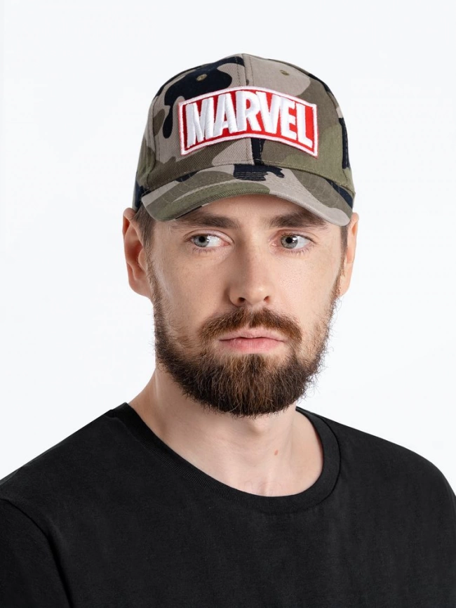 Бейсболка с вышивкой Marvel, камуфляж фото 4