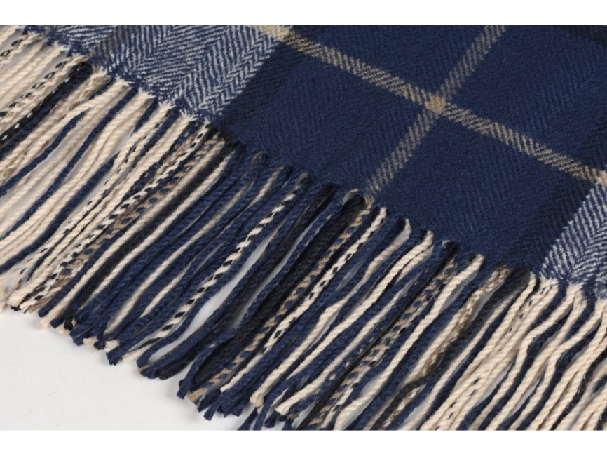 Плед акриловый в клетку Tartan, синий фото 2